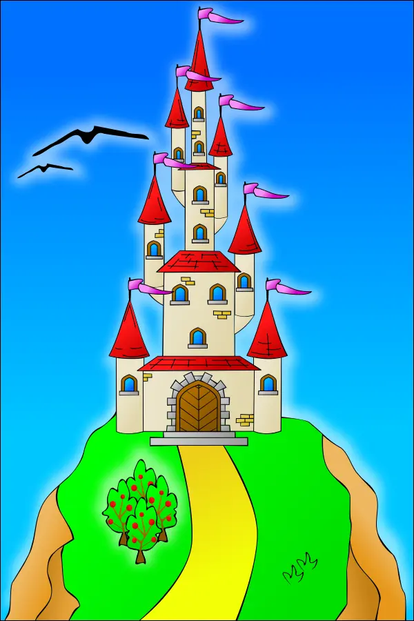 A castle on the top of a hill vector image