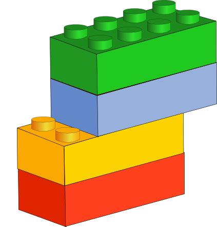 Color plastic blocks vector drawing