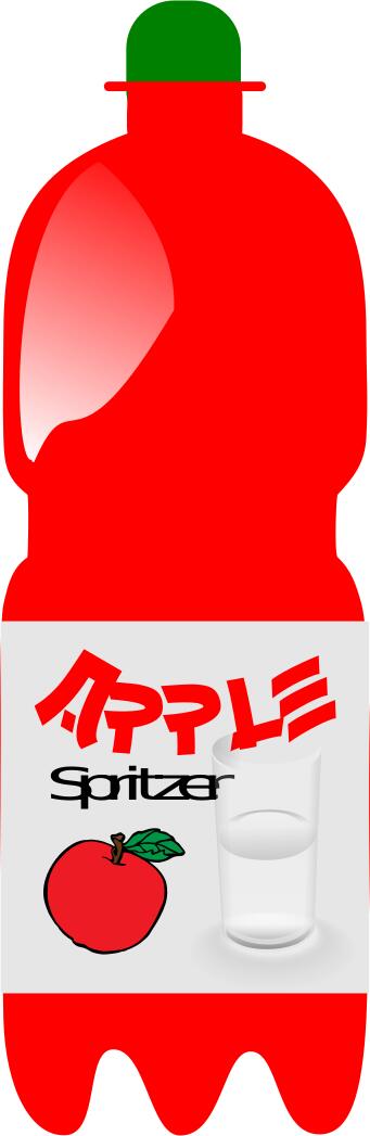 A bottle of apple spritzer vector drawing