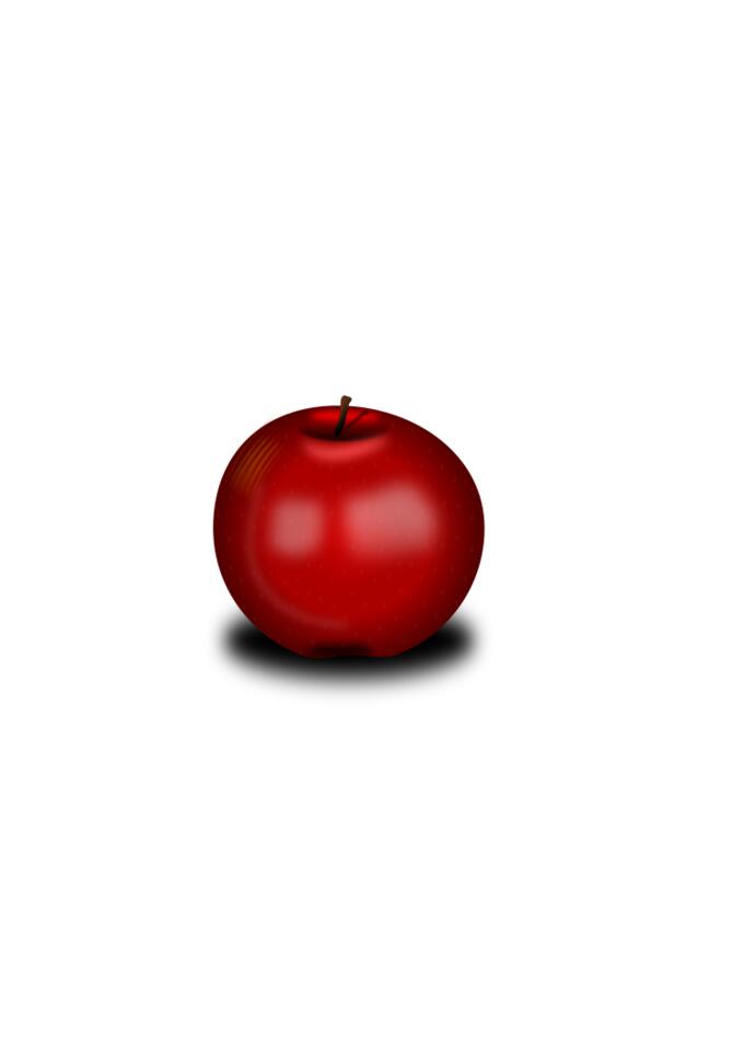 Vector drawing of small red shiny apple