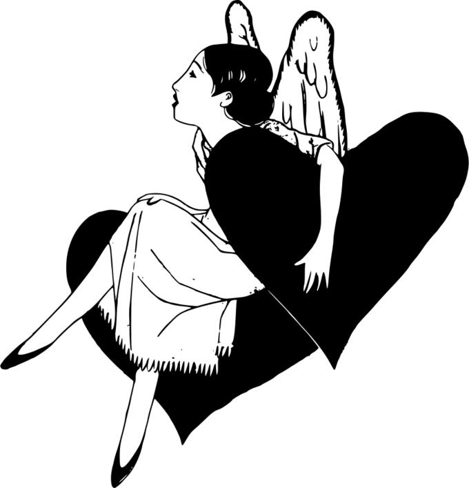 Vector graphics of an angel with a heart