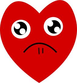 Red heart wants your sympathy vector drawing