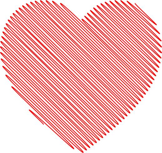 Scribbled heart vector image
