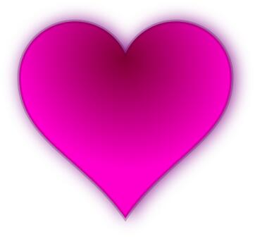 Vector illustration of glowing pink shaded heart