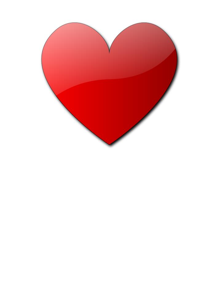 Vector image of red half shaded heart