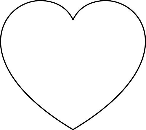 Outline vector clip art of heart