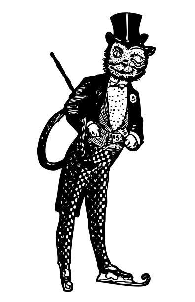 Vector clip art of sophisticated cat