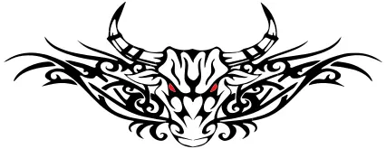 Vector illustration of tribal bull tattoo
