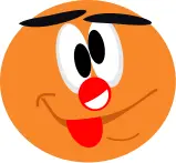 Vector image of smiley clown looking inwards