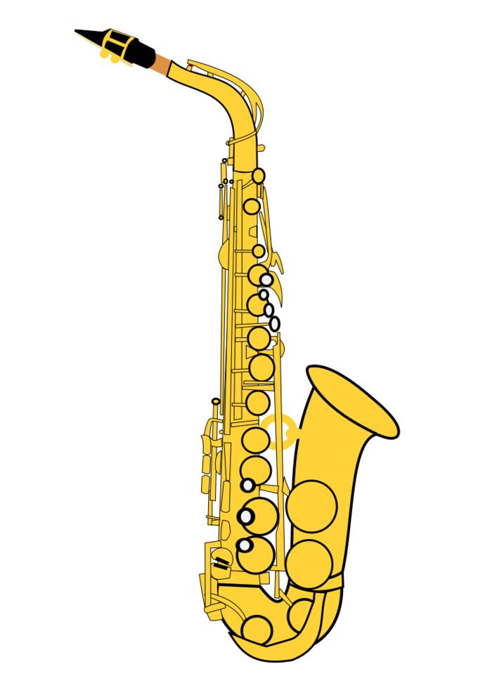 Gold saxophone vector illustration