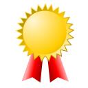 Vector clip art of medal with red ribbon