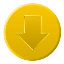 Golden download button vector graphics