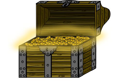 Vector graphics of wooden treasure chest