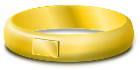 Vector clip art of one gold wedding ring