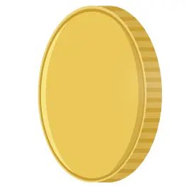 Spinning glossy coin vector image