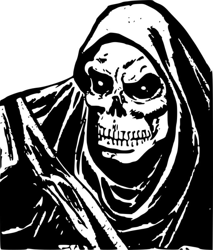 Vector image of skeleton with scarf