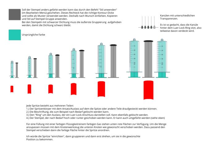 Vector image of syringes of different sizes