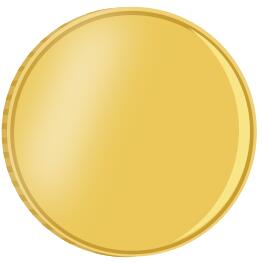 Vector illustration of shiny gold coin with reflection