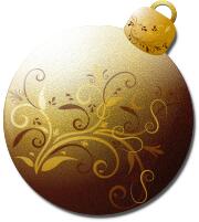 Christmas tree ornament in gold vector image