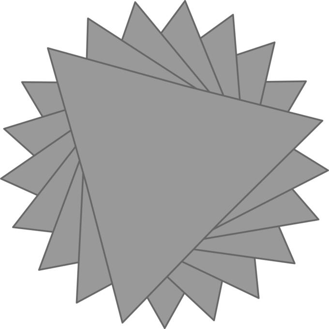Vector image of flower made of triangles