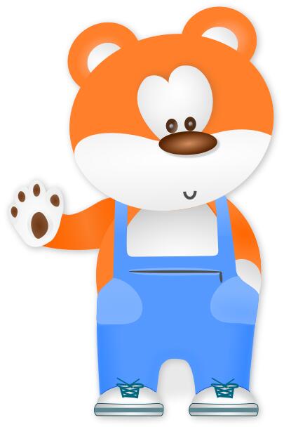 Vector graphics of teddy bear in trousers