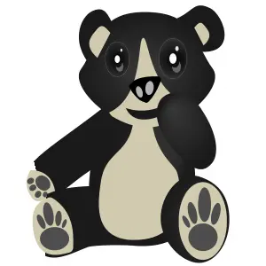 Vector clip art of sitting and laughing bear