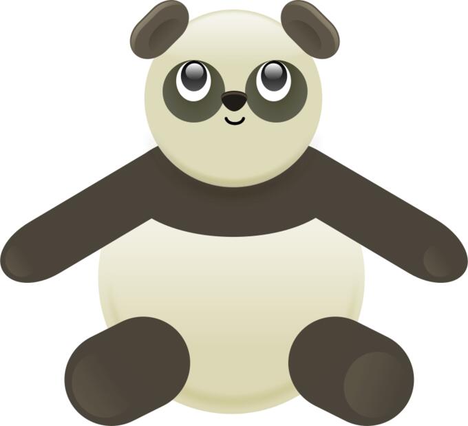 Vector image of toy black and grey panda
