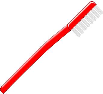 Vector image of basic red toothbrush