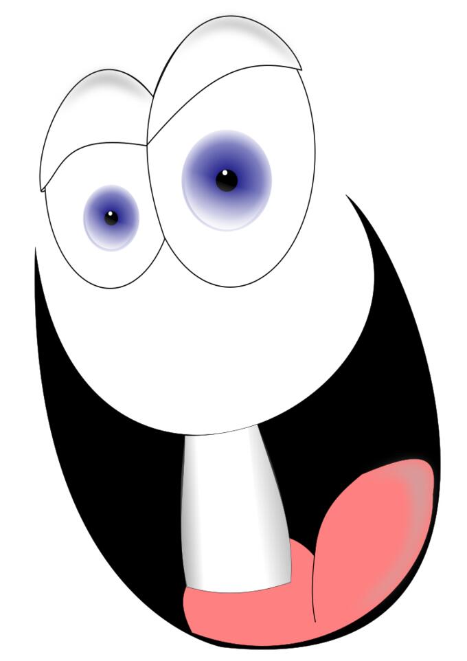 Vector drawing of one teethed head creature