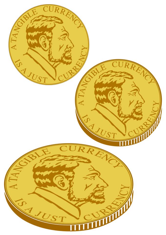 Vector clip art of gold currency coin
