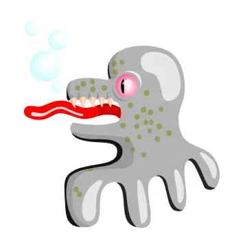 Vector drawing of octopus with tongue out