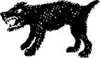 Silhouette vector image of a barking dog