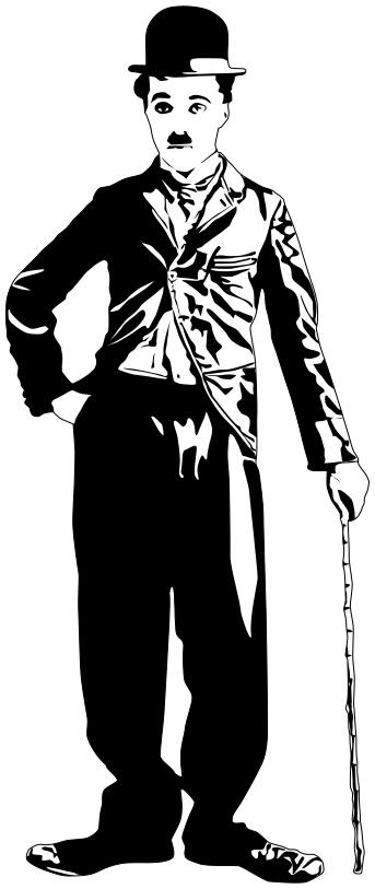 Charlie Chaplin with a stick vector illustration