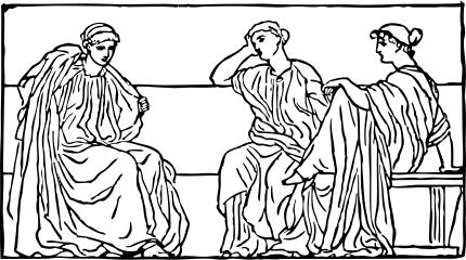 Roman Gods having a rest vector graphics