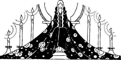 Princess Rosette in black and white vector clip art