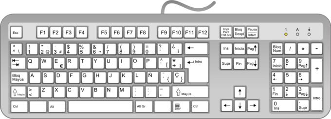 Spanish keyboard vector graphics