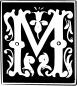 Vector graphics of decorative letter M