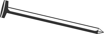 Vector graphics of construction nail in grayscale