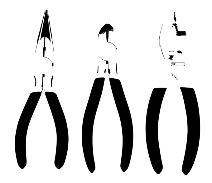 Vector clip art of set of three pliers
