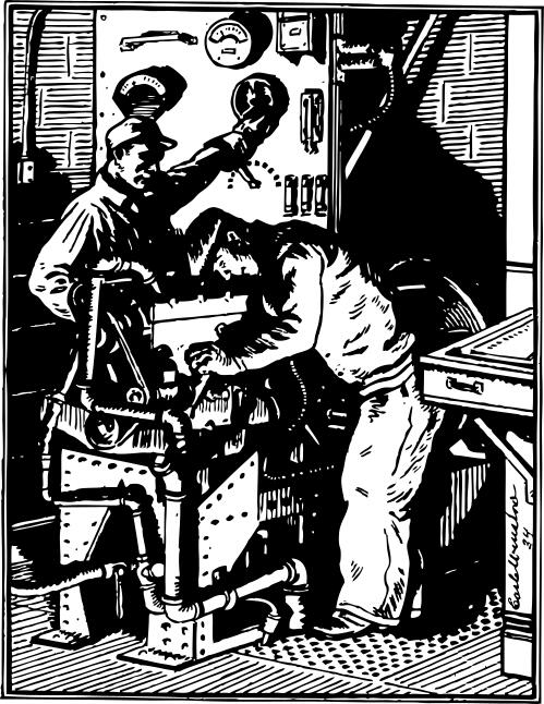 Vector image of dynamometer test scene