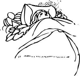 Vector clip art of child sleeping