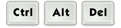 Ctrl+Alt+Delete key combination vector clip art