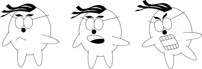 Set of cartoon characters in vector format