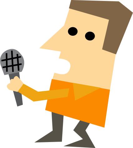 Cartoon character of a journalist