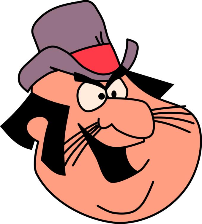 Vector drawing of older chunky face cartoon character