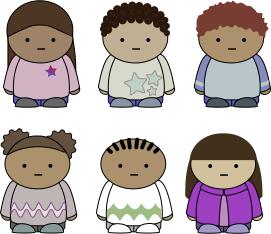 Vector image of selection of school kids characters