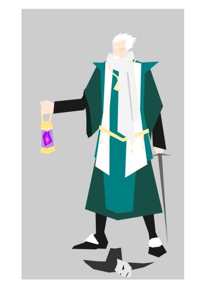 Vector drawing of cartoon priest