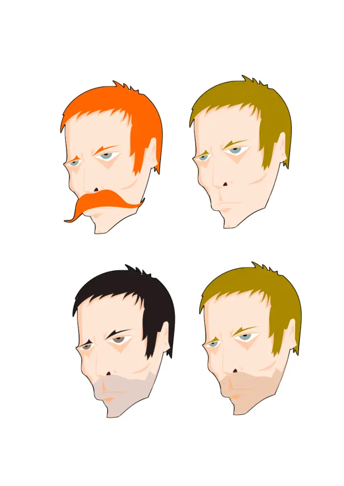 Vector graphics of old man's head