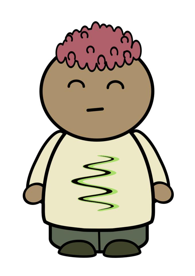 Vector clip art of chubby girl character with expressive face
