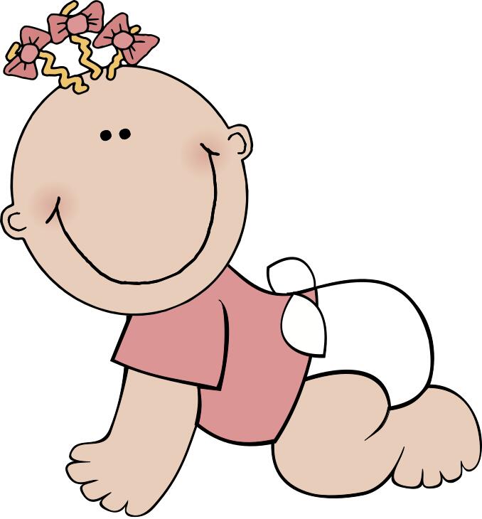Baby girl crawling vector graphics